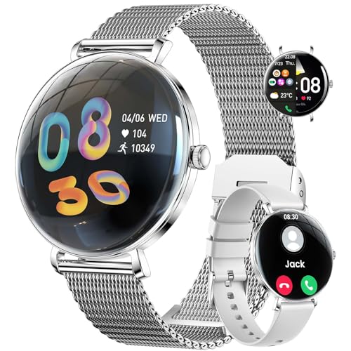 SUNKTA FV17 Smartwatch Damen, 1.43" AMOLED Ultradünn Smart Watch, 100+ Sportmodi Fitnessuhr, Schrittzähler/Schlaf/IP68 Wasserdicht Smatchwatchuhren, Smartwatches Android iOS Kompatibel von SUNKTA