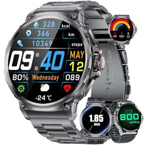 SUNKTA Smartwatch Herren, 1.85'' HD Großes Bildschirm/800 mAh Batterie Fitnessuhr, IP68 wasserdichte Uhr Sportuhren mit Schrittzähler Herzfrequenz, Smart Watch Kompatibel Android iOS SUNKTA Smartwatch Herren, 1.85'' HD Großes Bildschirm/800 mAh Batterie Fitnessuhr, IP68 wasserdichte Uhr Sportuhren mit Schrittzähler Herzfrequenz, Smart Watch Kompatibel Android iOS von SUNKTA