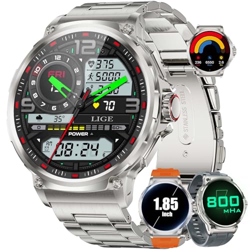 SUNKTA Smartwatch Herren, 1.85'' HD Großes Bildschirm/800 mAh Batterie Fitnessuhr, IP68 wasserdichte Uhr Sportuhren mit Schrittzähler Schlafmonitor, Smart Watches Kompatibel Android iOS SUNKTA Smartwatch Herren, 1.85'' HD Großes Bildschirm/800 mAh Batterie Fitnessuhr, IP68 wasserdichte Uhr Sportuhren mit Schrittzähler Schlafmonitor, Smart Watches Kompatibel Android iOS von SUNKTA
