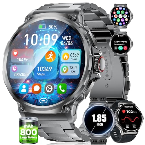 SUNKTA Smartwatch Herren, 1.85'' HD Großes Bildschirm/800 mAh Batterie Smartwatch mit iOS Android SUNKTA Smartwatch Herren, 1.85'' HD Großes Bildschirm/800 mAh Batterie Smartwatch mit iOS Android von SUNKTA