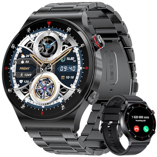 SUNKTA Smartwatch Herren mit Telefonfunktion Sprachassistent,1,32" Touchscreen Outdoor Fitness Tracker Lange Akkulaufzeit mit 100+Sportmodi, Pulsuhr Blutdruckmessung, Schlafmonitor, für iOS Android von SUNKTA