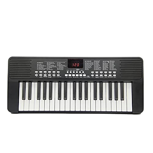 SUNLP Elektronische Tastatur mit 37 Tasten, tragbares elektrisches Klaviertastatur mit doppeltem Lautsprecher, wiederaufladbarer 3,7 V Lithium-Ionen-Akku mit Mikrofon für Kinder Anfänger und von SUNLP MUSICAL INSTRUMENT