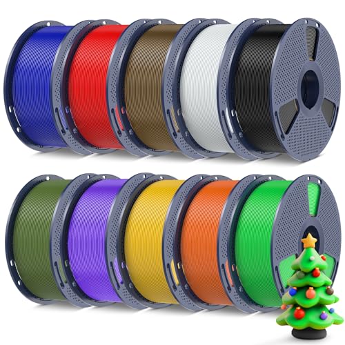 SUNLU 10KG 3D Drucker Filament Bündel Multicolor, PLA+ Filament 1.75mm, Ordentlich Gewickelt PLA Plus Filament 10kg, Schwarz+Weiß+Rot+Blau+Grün+Positiv Gelb+Sonnig Orange+Lila+Kaffee+Olivgrün SUNLU 10KG 3D Drucker Filament Bündel Multicolor, PLA+ Filament 1.75mm, Ordentlich Gewickelt PLA Plus Filament 10kg, Schwarz+Weiß+Rot+Blau+Grün+Positiv Gelb+Sonnig Orange+Lila+Kaffee+Olivgrün von SUNLU