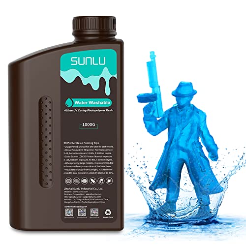 SUNLU 3D Drucker Resin Wasser Abwaschbar 1KG Transparent blau von SUNLU