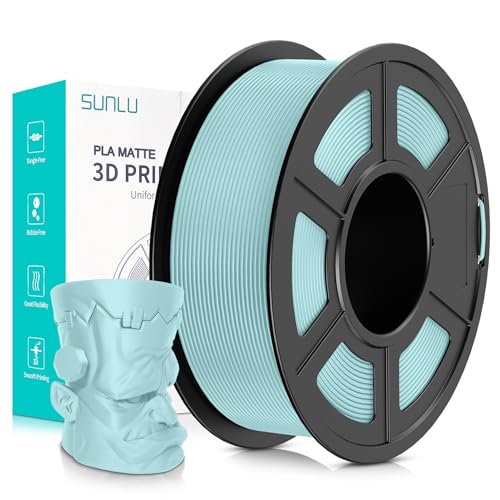 SUNLU 3D Printer Filament Matte PLA Filament, Neatly Wound Matte PLA Filament 1.75mm ± 0.02mm,Fit Most FDM 3D Printers,Good Vacuum Packaging 3D Printing Filament, 1kg Spool (2.2lbs), Matte Powder Blue von SUNLU