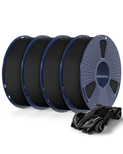 SUNLU 4KG Bündel Rapid PETG Filament, Hohe Geschwindigkeit 30-600mm/s 3D Drucker Filament 1.75mm ±0.02 mm, 1kg Reusable Spule, 4 Stück Insgesamt (Schwarz+Schwarz+Schwarz+Schwarz) von SUNLU