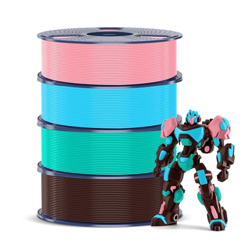SUNLU 4KG PETG Filament 1,75mm, 3D Druckerfilament Bundle, verbesserte Zähigkeit hohe Schlagfestigkeit, für die Meisten 3D Druckers, 1kg pro Spule, 4 Rollen, Schokolade+Himmelblau+Mintgrün+Sakura Pink SUNLU 4KG PETG Filament 1,75mm, 3D Druckerfilament Bundle, verbesserte Zähigkeit hohe Schlagfestigkeit, für die Meisten 3D Druckers, 1kg pro Spule, 4 Rollen, Schokolade+Himmelblau+Mintgrün+Sakura Pink von SUNLU