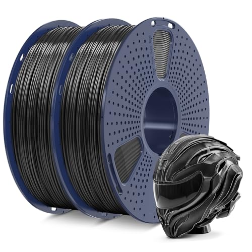 SUNLU ABS Filament 1.75 mm Bündeln, 3D Drucker Filament 0,9kg*2, Hoch Temperaturbeständiges ABS 3D Druckfilament, Hohe Festigkeit Schlagfest, 1 kg pro Spule, 2 Rollen, Schwarz+Schwarz von SUNLU