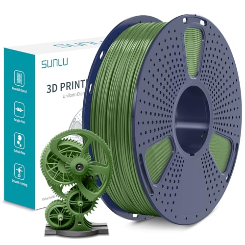 SUNLU ABS Filament 1.75 mm, Hoch Temperaturbeständiges 3D Drucker Filament, Hohe Festigkeit und Schlagfest, Langlebig 3D Druckfilament Für die Meisten FDM 3D Drucker, 1 kg Spule, Olivgrün von SUNLU
