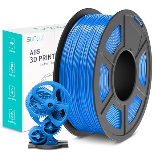 SUNLU ABS Filament 1.75mm, Hoch Hitzebeständiges und Langlebiges 3D Drucker Filament, Maßgenauigkeit +/- 0.02mm, 1kg Spule (2.2lbs), Blau von SUNLU