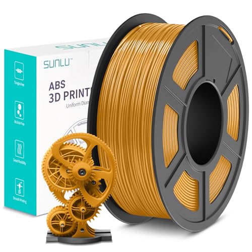 SUNLU ABS Filament 1.75mm, Hoch Hitzebeständiges und Langlebiges 3D Drucker Filament, Maßgenauigkeit +/- 0.02mm, 1kg Spule (2.2lbs), Gold von SUNLU