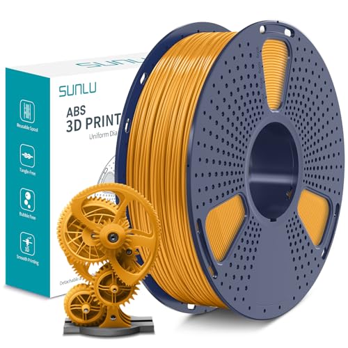SUNLU ABS Filament 1.75 mm, Hoch Temperaturbeständiges 3D Drucker Filament, Hohe Festigkeit und Schlagfest, Langlebig 3D Druckfilament Für die Meisten FDM 3D Drucker, 1 kg Spule, Gold von SUNLU