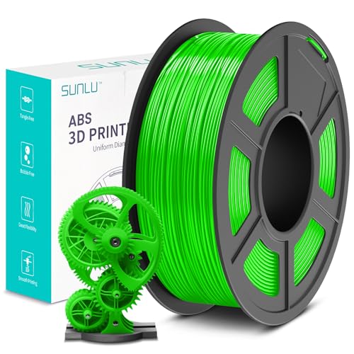 SUNLU ABS Filament 1.75mm, Hoch Hitzebeständiges und Langlebiges 3D Drucker Filament, Maßgenauigkeit +/- 0.02mm, 1kg Spule (2.2lbs), Grün von SUNLU