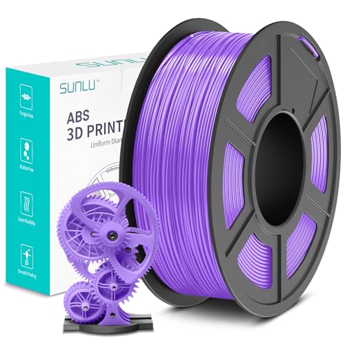 SUNLU ABS Filament 1.75mm, Hoch Hitzebeständiges und Langlebiges 3D Drucker Filament, Maßgenauigkeit +/- 0.02mm, 1kg Spule (2.2lbs), Lila von SUNLU