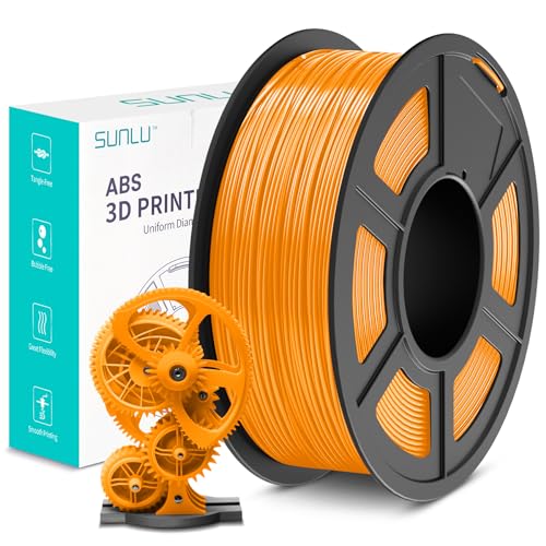 SUNLU ABS Filament 1.75mm, Hoch Hitzebeständiges und Langlebiges 3D Drucker Filament, Maßgenauigkeit +/- 0.02mm, 1kg Spule (2.2lbs), Orange von SUNLU