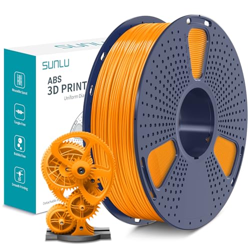 SUNLU ABS Filament 1.75mm, Hoch Hitzebeständiges und Langlebiges 3D Drucker Filament, Maßgenauigkeit +/- 0.02mm, 1kg Spule (2.2lbs), Orange von SUNLU