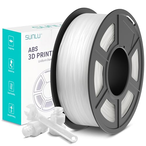 SUNLU ABS Filament 1.75mm, Hoch Hitzebeständiges und Langlebiges 3D Drucker Filament, Maßgenauigkeit +/- 0.02mm, 1kg Spule (2.2lbs), Transparent von SUNLU