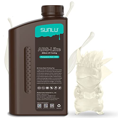 SUNLU ABS-Like 3D Drucker Resin 1KG, 405nm UV-härtendes Standard Photopolymer Schnellharz für den LCD/DLP/SLA 3D Printing, Nicht-spröde & Hohe Präzision, Transparent 1000G SUNLU ABS-Like 3D Drucker Resin 1KG, 405nm UV-härtendes Standard Photopolymer Schnellharz für den LCD/DLP/SLA 3D Printing, Nicht-spröde & Hohe Präzision, Transparent 1000G von SUNLU