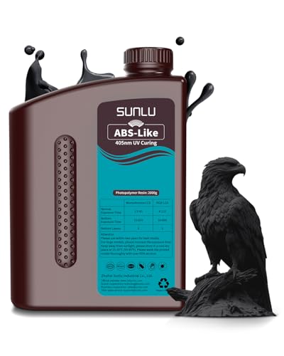SUNLU ABS-Like 3D Drucker Resin 2KG, 405nm UV-härtendes Standard Photopolymer Schnellharz für den LCD/DLP/SLA 3D Printing, Nicht-spröde & Hohe Präzision, Schwarz 2000G SUNLU ABS-Like 3D Drucker Resin 2KG, 405nm UV-härtendes Standard Photopolymer Schnellharz für den LCD/DLP/SLA 3D Printing, Nicht-spröde & Hohe Präzision, Schwarz 2000G von SUNLU