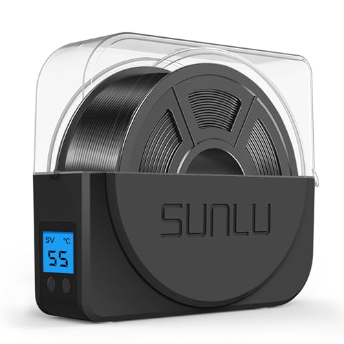 SUNLU Filament Trockner Box mit Ventilator für 3D Drucker Filament, Upgarded S1 PLUS Filament Trockenbox hält Filament Trocken, Spulenhalter für 1.75 2.85 3.00mm 3D Druck Filament, Filadryer Schwarz von SUNLU