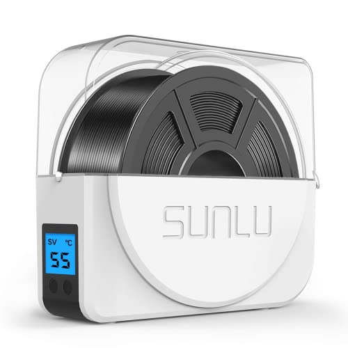 SUNLU Filament Trockner Box mit Ventilator für 3D Drucker Filament, Upgarded S1 PLUS Filament Trockenbox hält Filament Trocken, Spulenhalter für 1.75 2.85 3.00mm 3D Druck Filament, Filadryer Weiß von SUNLU