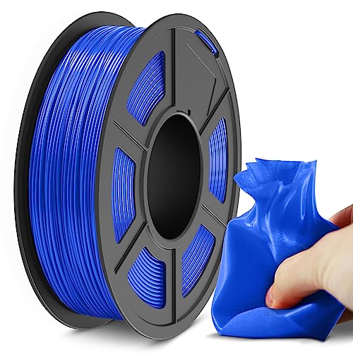 SUNLU Flexible TPU Filament 1.75mm, 95A TPU 3D Drucker Filament Maßgenauigkeit +/- 0,03mm, Gute Haltbarkeit und Starke Haftung für 3D-Druck, 0.5kg Spule（1.1lb）165 Meters, TPU Blau von SUNLU