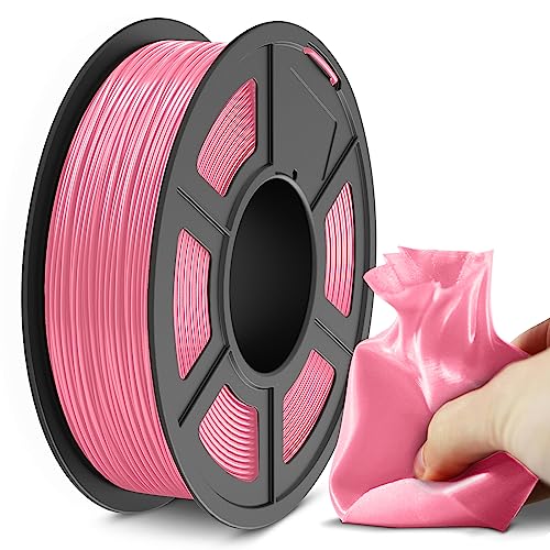 SUNLU Flexible TPU Filament 1.75mm, 95A TPU 3D Drucker Filament Maßgenauigkeit +/- 0,03mm, Gute Haltbarkeit und Starke Haftung für 3D-Druck, 0.5kg Spule（1.1lb）165 Meters, TPU Rosa von SUNLU