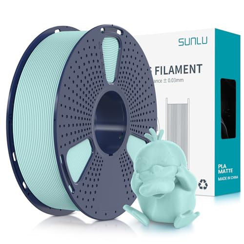 SUNLU Matte PLA Filament 1.75mm, 3D Drucker Filament mit Matter Oberfläche, Neatly Wound Filament, Einfach zu Bedienen, 1kg(2.2lbs) Spule PLA Filament für FDM 3D Drucker, Matte Babyblau von SUNLU