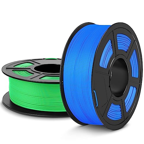 SUNLU Matte PLA Filament 1.75mm, 3D Drucker Filament mit Matter Oberfläche, Neatly Wound Filament, Einfach zu Bedienen, 2kg PLA Filament für FDM 3D Drucker, Blau+Grün von SUNLU