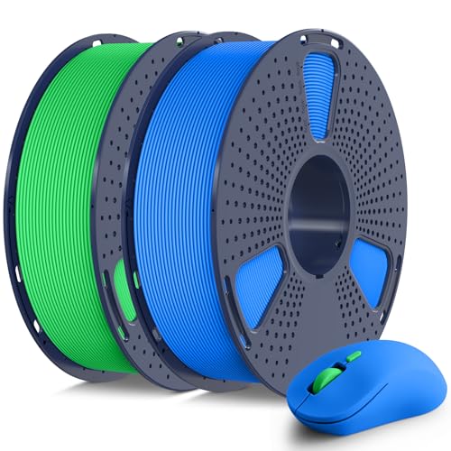 SUNLU Matte PLA Filament 1.75mm, 3D Drucker Filament mit Matter Oberfläche, Neatly Wound Filament, Einfach zu Bedienen, 2kg PLA Filament für FDM 3D Drucker, Blau+Grün von SUNLU