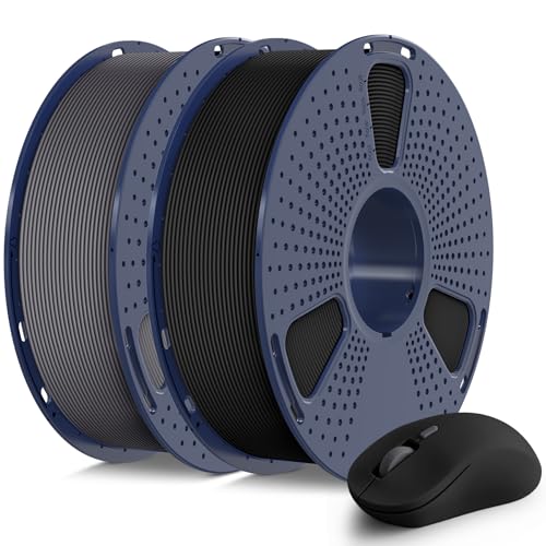 SUNLU Matte PLA Filament 1.75mm, 3D Drucker Filament mit Matter Oberfläche, Neatly Wound Filament, Einfach zu Bedienen, 2kg PLA Filament für FDM 3D Drucker, Schwarz+Grau von SUNLU