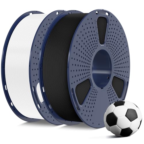 SUNLU Matte PLA Filament 1.75mm, 3D Drucker Filament mit Matter Oberfläche, Neatly Wound Filament, Einfach zu Bedienen, 2kg PLA Filament für FDM 3D Drucker, Schwarz+Weiß von SUNLU