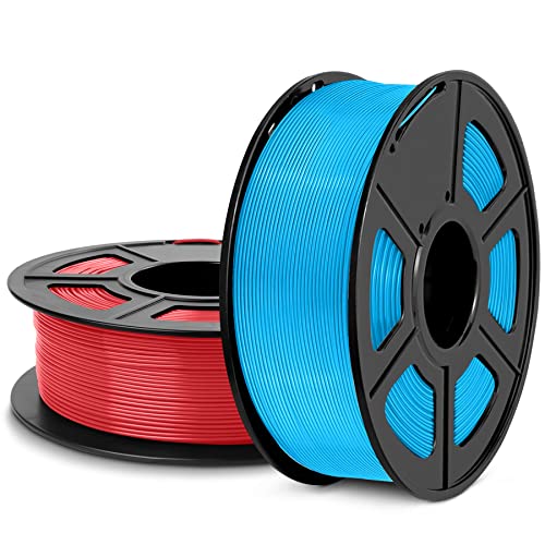 SUNLU Meta PLA Filament 1,75 mm, Hohe Zähigkeit, Bessere Liquidität PLA-Filament für Schnelleren 3D-Druck, Maßgenauigkeit +/- 0,02 mm, 2KG Spule, Rot+Blau von SUNLU