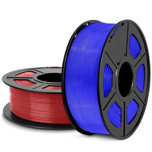 SUNLU Meta PLA Filament 1,75 mm, Hohe Zähigkeit, Bessere Liquidität PLA-Filament für Schnelleren 3D-Druck, Maßgenauigkeit +/- 0,02 mm, 2KG Spule, Rot+Blau von SUNLU