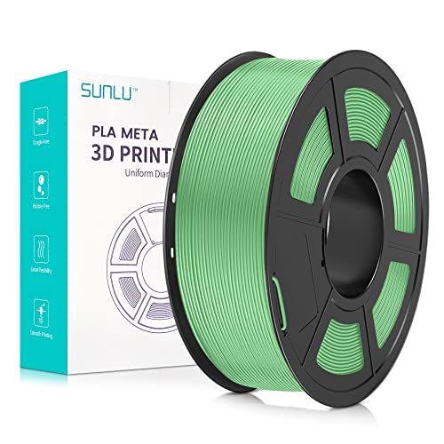 SUNLU Meta PLA Filament 1.75mm, Neatly Wound PLA Meta Filament, Zähigkeit, Bessere Liquidität, Schneller Druck für 3D Drucker, Maßgenauigkeit +/- 0.02 mm, 1KG (2.2lbs), Apfelgrün von SUNLU