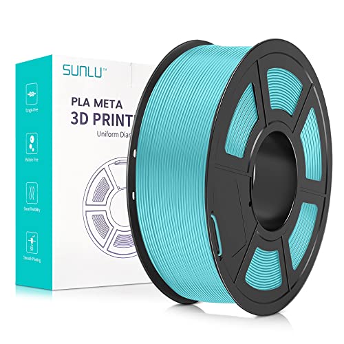 SUNLU Meta PLA Filament 1.75mm, Neatly Wound PLA Meta Filament, Zähigkeit, Bessere Liquidität, Schneller Druck für 3D Drucker, Maßgenauigkeit +/- 0.02 mm, 1KG (2.2lbs), Eisblau von SUNLU