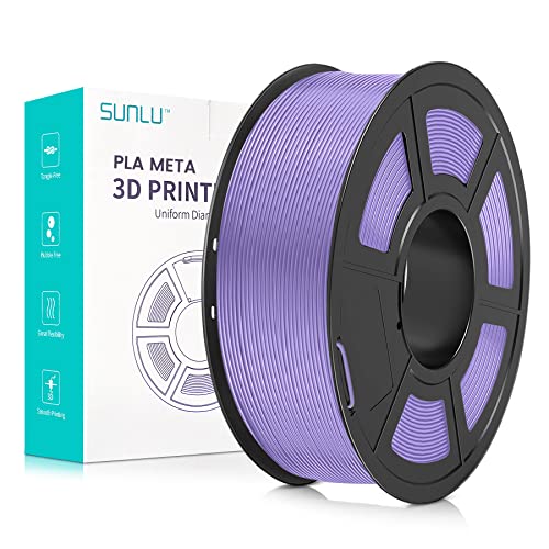 SUNLU Meta PLA Filament 1.75mm, Neatly Wound PLA Meta Filament, Zähigkeit, Bessere Liquidität, Schneller Druck für 3D Drucker, Maßgenauigkeit +/- 0.02 mm, 1KG (2.2lbs), Taro Violett von SUNLU