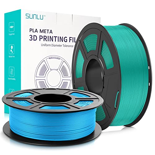 SUNLU Meta PLA Filament 1.75mm, Neatly Wound PLA Meta Filament, Zähigkeit, Bessere Liquidität, Schneller Druck für 3D Drucker, Maßgenauigkeit +/- 0.02 mm, 2KG (4.4lbs), Blau+Grün von SUNLU