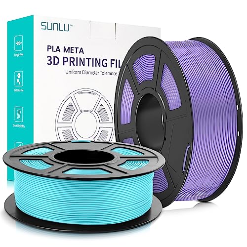 SUNLU Meta PLA Filament 1.75mm, Neatly Wound PLA Meta Filament, Zähigkeit, Bessere Liquidität, Schneller Druck für 3D Drucker, Maßgenauigkeit +/- 0.02 mm, 2KG (4.4lbs), Eisblau+Taro Violett von SUNLU