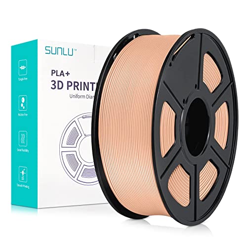 SUNLU PLA+ Filament 1.75mm, Neatly Wound 3D Drucker Filament PLA Plus, Stark PLA+ Filament 1.75 1kg, Gute Haftung für 3D Druck, Maßgenauigkeit +/- 0.02 mm, 1KG (2.2lbs), Beige von SUNLU