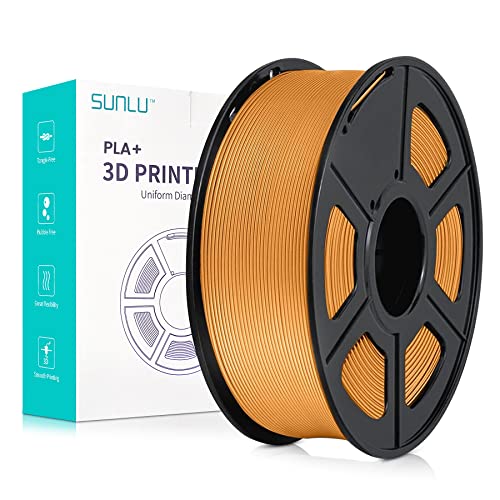 SUNLU PLA+ Filament 1.75mm, Neatly Wound 3D Drucker Filament PLA Plus, Stark PLA+ Filament 1.75 1kg, Gute Haftung für 3D Druck, Maßgenauigkeit +/- 0.02 mm, 1KG (2.2lbs), Kaffee von SUNLU
