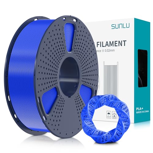 SUNLU PLA+ Filament 1.75mm, PLA Plus 3D Drucker Filament, Stärker belastbar, Neatly Wound, 1KG 3D Druck PLA+ Filament, Maßgenauigkeit +/- 0.02mm, Blau von SUNLU