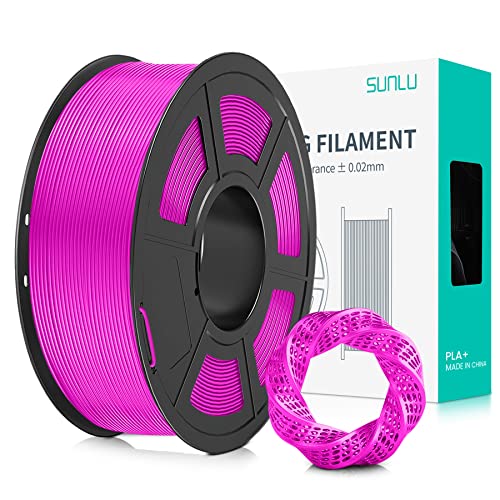 SUNLU PLA+ Filament 1.75mm, PLA Plus 3D Drucker Filament, Stärker belastbar, Neatly Wound, 1KG 3D Druck PLA+ Filament, Maßgenauigkeit +/- 0.02mm, Fuchsie von SUNLU