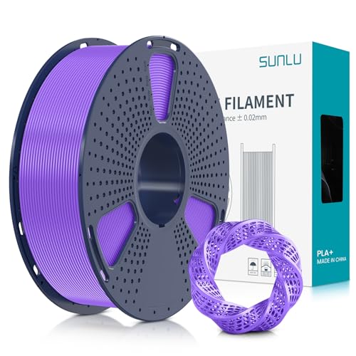 SUNLU PLA+ Filament 1.75mm, PLA Plus 3D Drucker Filament, Stärker belastbar, Neatly Wound, 1KG 3D Druck PLA+ Filament, Maßgenauigkeit +/- 0.02mm, Violett von SUNLU