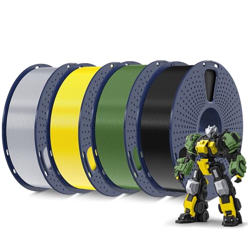 SUNLU PLA+ Filament 1.75mm 4KG, PLA Plus 3D Drucker Filament, Stärker belastbar, Neatly Wound,4 Spool 3D Druck PLA+ Filament, Maßgenauigkeit +/- 0.02mm, Schwarz+Gold+Silbrig+Gelb SUNLU PLA+ Filament 1.75mm 4KG, PLA Plus 3D Drucker Filament, Stärker belastbar, Neatly Wound,4 Spool 3D Druck PLA+ Filament, Maßgenauigkeit +/- 0.02mm, Schwarz+Gold+Silbrig+Gelb von SUNLU