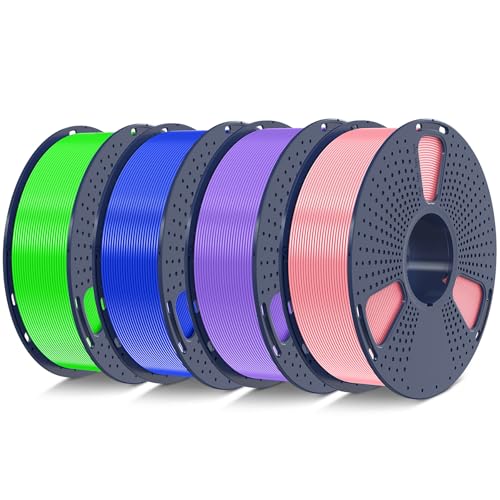 SUNLU 4KG PLA+2.0 Filament 1.75mm, Upgrade PLA Plus 3D Drucker Filament, Maßgenauigkeit +/-0.02mm, 1KG Spule, 4KG in Total, Rosa+Lila+Blau+Grün SUNLU 4KG PLA+2.0 Filament 1.75mm, Upgrade PLA Plus 3D Drucker Filament, Maßgenauigkeit +/-0.02mm, 1KG Spule, 4KG in Total, Rosa+Lila+Blau+Grün von SUNLU