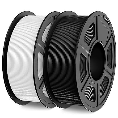 SUNLU PLA Filament 1.75mm,Sauber Gewickelt 3D Drucker Filament PLA 1.75mm,Maßgenauigkeit +/- 0,02mm, 1KG Spule 3D Filament, 2 Pack,Kompatibel Mit den Meisten 3D Drucker,PLA Schwarz+Weiß von SUNLU