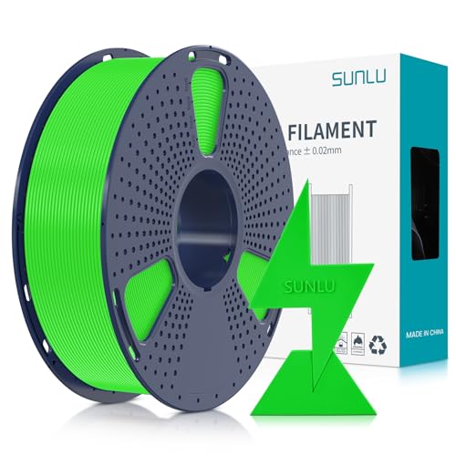 SUNLU PLA Filament Schnell Drucken 1.75mm, 3D Drucker PLA Filament mit Hoher Fließfähigkeit, Entwickelt für schnelles 3D Drucken, Rapid HS-PLA, Maßgenauigkeit +/- 0.02mm, 1KG Spule Grün von SUNLU