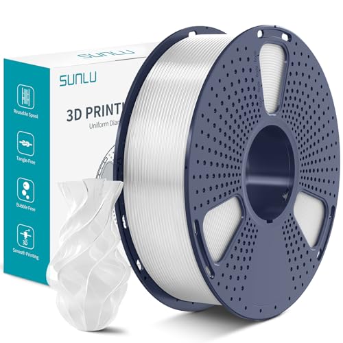 SUNLU PLA Plus 3D Drucker Filament, PLA+ Filament 1.75mm, robustes 3D Filament, kompatibel mit 3D FDM Druckern, Maßgenauigkeit +/- 0.02 mm, 1kgSpule(2.2Pfund), Transparente Farbe von SUNLU