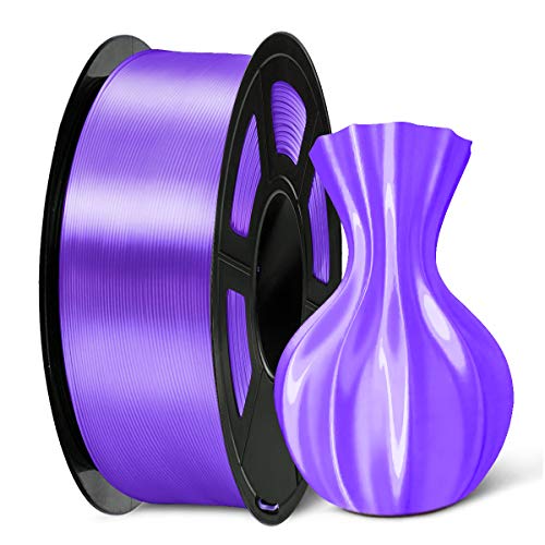 SUNLU PLA Plus Shiny Silk 3D Drucker Filament 1.75mm, Silk PLA+ 3D Druck Filament mit Seidenglattes Finish, Gute Farbwiedergabe, Maßgenauigkeit +/- 0,02mm, 1kg(2.2lb) Spule, PLA+ Silk Dunkelviolett von SUNLU